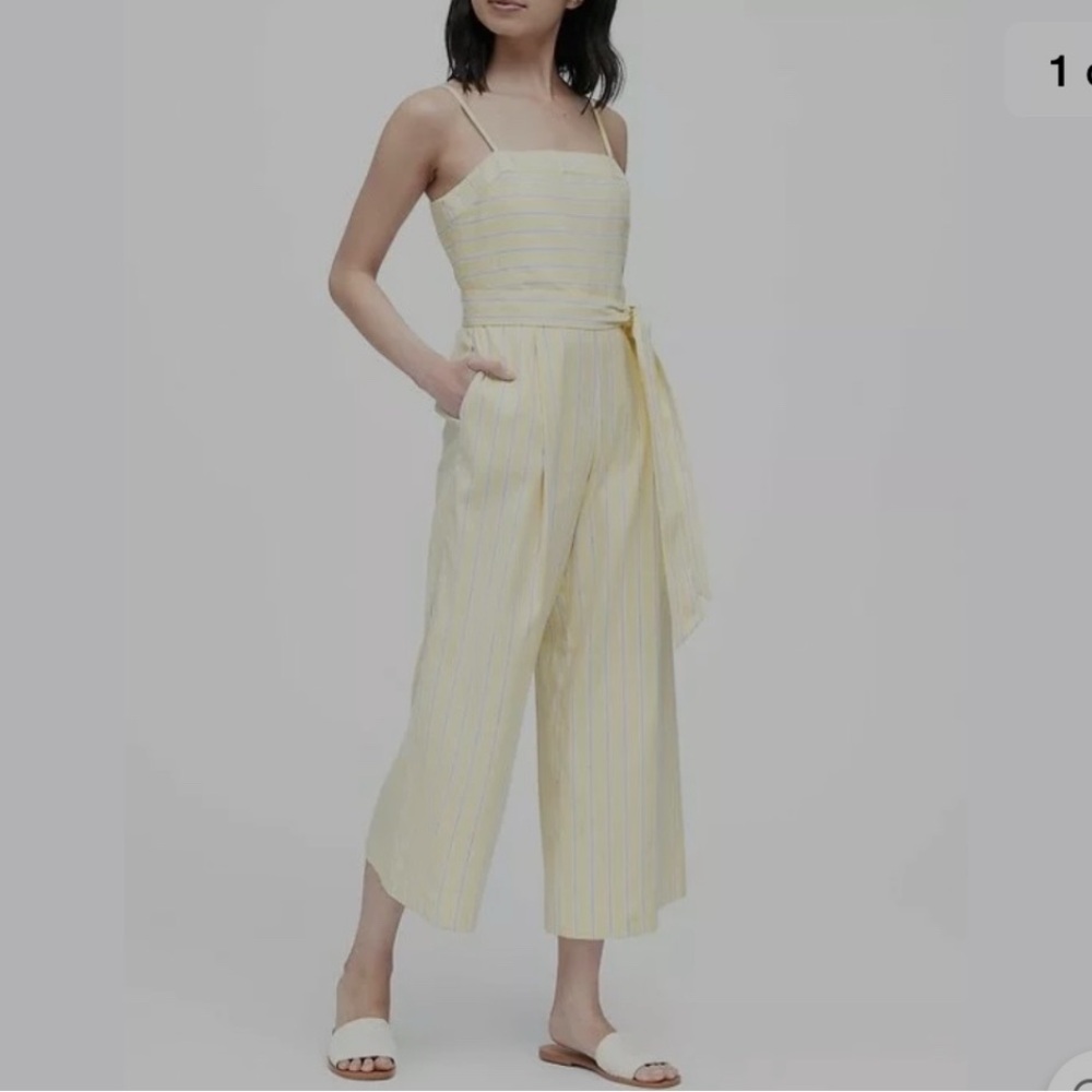 Banana Republic Striped Yellow Jumpsuit
